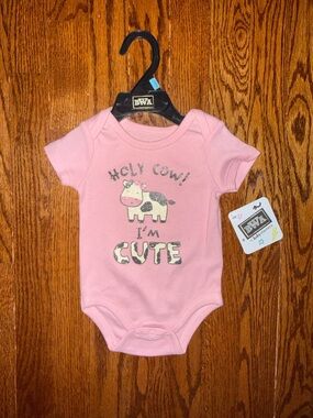 Cute Pink 'Holy Cow! I'm Cute' Baby Bodysuit -